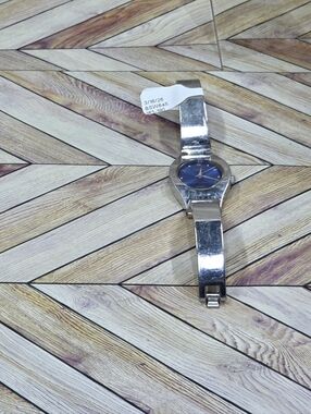Fossil Round Silver-tone Womens Bracelet Watch with Blue Dial